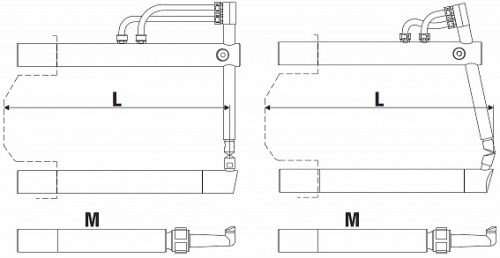TECNA 4892 Нижнее плечо малого размера с муфтой и электрододержателем, 508мм (тип M) для клещей 3321, 3322, 3324